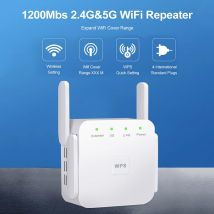 Weiß 5 GHz Wireless 300 Mbit/s WiFi Repeater Wi-Fi Booster Wireless Verstärker 1200 Mbit/s 2,4/5 GHz Signal Long Range Wi-Fi Extender