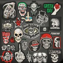 Punk Skull Patches on Clothes Badges Iron on Stirpes for Clothing Stickers Jacket Jeans Embroidery Patches Applique DIY Sewing