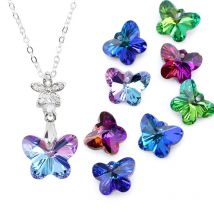 14mm 6754 Schmetterling Anhänger Perlen Glas Schmetterling Charms Edelsteine Kristall für Frauen Schmuck machen Ohrring Halskette DIY 12 teile/los