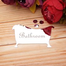 1pcs 16.4x9.5cm Bathroom Entrance Sign Acrylic Mirror Surface Door 3d Wall Sticker Home Decoration