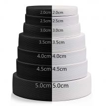 4 metros/8 metros 15mm/20mm/25mm/30mm/35mm/40mm/45mm/50mm blanco negro Nylon bandas elásticas altas ropa pantalones accesorios de costura