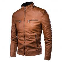 2021 männer Herbst Neue Kausalen Vintage Leder Jacke Mantel Männer Frühling Mode Design Motor Biker Tasche PU Leder Jacke Männer 4XL-M