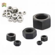 Schwarzer Stahl der Güteklasse 8,8 oder 304, DIN934-Sechskantmutter für M1,2 M1,4 M1,6 M2 M2,5 M3 M4 M5 M6 M8 M10 M12 M14 M16 M20 M24 Schraubenbolzen