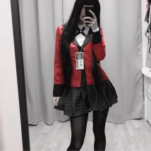 Kakegurui Yumeko Jabami Cosplay Kostüme Japanischen Hohe Schuluniform Halloween Party Cosplay Kostüme Perücken Für männer Frauen Mädchen