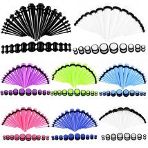 36 teile/los Acryl Ohr Gauge Taper und Plug Stretching Kits Gemischte Farbe Ohr Flesh Tunnel Expansion Körper Piercing Schmuck 14G-00G