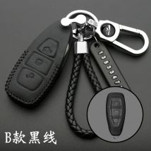 Leather Remote Control Car Keychain Key Cover Case For Ford Focus MK3 MK4 Kuga escape ecosport New Fiesta , Smart Key