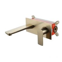 Luxus matte schwarz farbe wasserhahn set in wand wasserhahn schwarz bad mischbatterie BF003