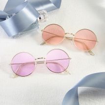 Mode Vintage Runde Sonnenbrille Frau Marke Designer Sonnenbrille Für Frau Legierung Spiegel Candy Farbe Rosa Rot Schwarz Gelb