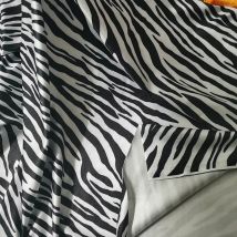 Gut, Weiß, 4-Wege-Stretch, gestrickter Baumwoll-/Spandex-Stoff, Zebra-Musterdruck, Badeanzüge-Stoff, DIY-Nähen, Badeanzug, Kleid