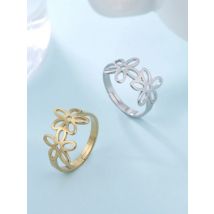 Cazador Flower Finger Rings Gold Color Women Ring 2026 New Arrival Adjustable Stainless Steel Fashion Girl Jewelry wholesale
