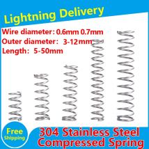 304 SUS Compressed Spring Stainless Steel Compression Spring Y-type Rotor Return Spring Wire Diameter 0.6mm 0.7mm  10PCS