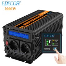 Edecoa Convertitore sinusoidale modificato da 2000 W CC 12 V 24 V a CA 220 V 230 V Off Grid Convertitore di potenza a onda sinusoidale 2000 W