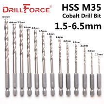 13PCS 1,5-6,5mm M35 Kobalt Bohrer HSSCO Twist Drill Bit Set 1/4 "Zoll Hex Schaft (1.5/2/2.5/3/3.2/3.5/4/4.5/4.8/5/5.5/6/6,5mm)