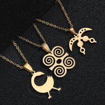SONYA Afrikanischen Symbol Halsketten Akofena Dwennimmen Adinkra Sankofa Symbole Ghanaian Ethnische Schmuck Geschenke