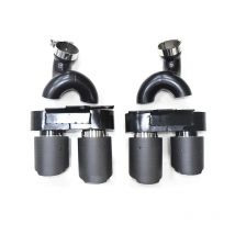 1 Paar glänzende Kohlefaser-Auspuffspitze für Audi A6 A7 C8 2019–2021, Schalldämpfer, Spitze, vier