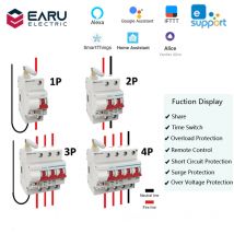 1P 2P 3P 4P 10A-125A Wireless Smart WIFI Circuit Breaker Timer eWelink APP Vioce Fernbedienung