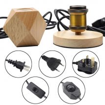 TIANFAN Holztischlampe, Edison-Glühbirne, Lampensockel, E27, Bronze, Tischlampe mit 1,8 m flachem EU-UK-Stecker, Kabel-Dimmerschalter, Schreibtischlampe