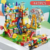 Big Size Building Blocks Amusement Park DIY Figures Brick Assembly Bricks Construction Block Toys For Children Kids Gift