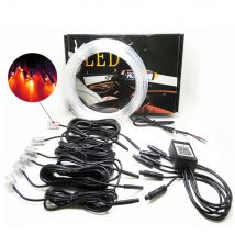 6 in 1 LED Atmosfera Luce per auto Lampada decorativa flessibile RGB 8M Luce ambientale interna tramite controllo app Strisce luminose in fibra ottica
