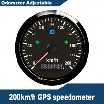 Wasserdichter 85-mm-GPS-Tachometer 0–125 MPH 0–160 MPH 0–200 MPH für Schneemobil, Motorrad, ATV, UTV, Gesamtkilometer, verstellbar, 12 V, 24 V