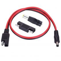 DC 5.5mm x 2.1mm Male To SAE Plug Cables with SAE Polarity Reverse & DC 8mm Adapter for Automotive RV Solar Panel 14AWG 2ft/60cm