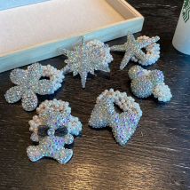 Strass Stern Schneeflocke Haar Zubehör Elastische Haar Bands Luxus Kristall Blume Tier Bogen Kopfschmuck Gummibänder Großhandel
