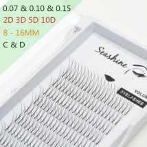 Seashine Long Stem Lashes Premade Wide Fans 2D 3D 5D 10D Russian Volume Professional Eyelash Extensions Faux Mink