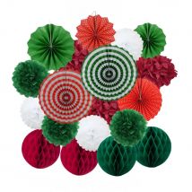 Weihnachten Neujahrs party bevorzugen rot grün hängende Papier fächer Waben hochzeits ereignisse Kinder Jungen Mädchen 1. Geburtstags zeremonie Dekor