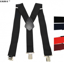 Große, starke Clips auf Herren-Hosenträgern, Unisex-Hosenträger, 50 mm breit, 5 einfarbige, hochelastische, verstellbare Strapsgürtel für schwere Arbeiten