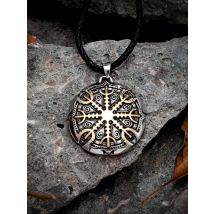 Never Fade Vikings Compass Necklaces Gold Color Stainless Steel Norse Rune Trident Pendant Vegvisir Amulet Vintage Jewelry Gifts