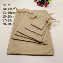 5 stücke Stoff Jute Taschen Geschenk Verpackung Tasche Geschenk Tasche Kordelzug Baumwolle Tasche für Weihnachten Party Hochzeit Schmuck Beutel Diy handmade