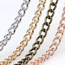 6*8MM 1M/Lot Punk Metall Gold/Rhodium/Bronze/Rose Gold Halskette/Armband für Männer Frauen Curb Kubanischen DIY Kette machen Schmuck