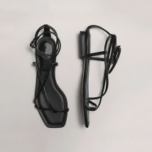 2025 Summer Gladiator Sandals Women Holiday Beach Sandalias Mujer Ankle Cross Strap Flats Shoes Bohemian Leisure Roman Sandals
