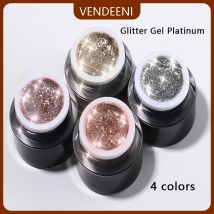 Vendeeni 4-Farben-Gel-Nagellack mit hohem Blitz, Hybrid-Glitzer, UV-Einweichen, Gel-Lack, glänzendes Platin, Malerei, Nagelkunst, Gel-Lack