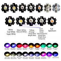 10 stücke 1W 3W High Power warm weiß/cool white /natural white/rot/grün/blau/Royal blau IR LED mit 20mm sterne pcb