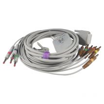 For Nihon Kohden ECG Cable One Piece 10 Lead Wires DB15 Pin Banana 4.0 Type AHA or IEC Standard Biocare EKG Cable 12 Leads