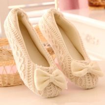 Frauen Winter Warme Innen Rutschen Hausschuhe Nette Plüsch Schwangere frauen Schuhe Hausschuhe Bogen-knoten Weichen Boden Flache Hause hausschuhe