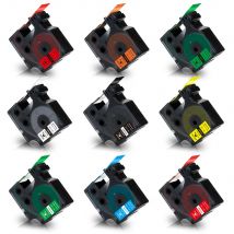 9 Color 18433 18445 Tape for DYMO Rhino Vinyl Label Tape 18433 1805436 18436 18439 18442 19mm for DYMO Printer Rhino 4200 5200