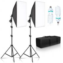 Fotografia 50x70CM Softbox Kit di illuminazione Sistema di illuminazione professionale con lampadine fotografiche E27 Attrezzatura per studio fotografico