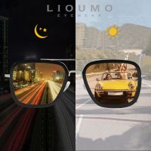 LIOUMO Top Qualität Mode Tony Stark Sonnenbrille Für Männer Frauen Photochrome Gläser Steampunk Polarisierte Brille gafas de sol