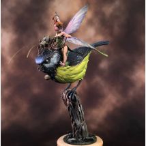 1/32 alte fantasie kind mit vogel Harz abbildung Modell kits Miniatur gk Unassembly Unlackiert