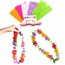 3PCS DIY Vlies Halskette Blume DIY Handgemachte Kranz Girlande Kreative Kinder Spielzeug Exquisite Sicherheit Handwerk Spielzeug Mädchen geschenke