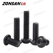 ZONSANTA M2 M2,5 M3 M4 M5 M6 Güteklasse 10,9 Runder Kohlenstoffstahl Schwarze Schrauben Innensechskant-Halbrundkopf Inbus-TV-Bolzen Mechanische Schraube