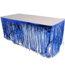 Gonna da tavolo tende con frange in lamina blu oro rosa lucido metallizzato Tinsel per feste di compleanno riunioni decorazioni per matrimoni