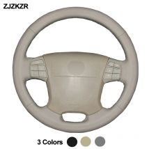 Handgenähter Auto-Lenkradbezug für Volvo S80 2009 2008 2007 2006 XC70 2007–2010 V70 2009, Geflecht am Lenkrad