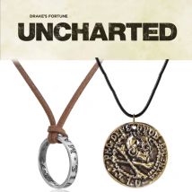 Game Jewelry Uncharted 4 A Thief's End Nathan Drake Necklaces Leather Cord Chain Long Necklace Men goth Accessories
