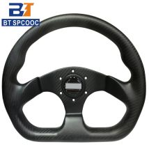 OM Auto-Lenkrad, matte Kohlefaser, 13 Zoll, 320 mm, Racing-Lenkrad, Sport-Grübchen, Auto-Lenkrad mit Hupenknopf