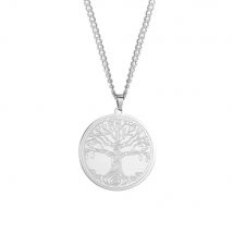Skyrim Tree of Life Necklace Stainless Steel Silver Color Talisman Amulet Long Chain Necklaces Vintage Jewelry for Men
