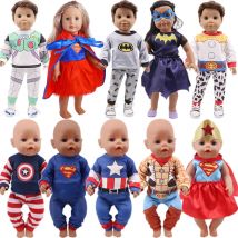 Super Hero Doll Clothes Suit For 43cm Baby Doll Clothes Accessories And 18 Inch American Doll Girl's Toys Our Generation