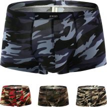 IKingksy männer Camouflage Boxer Stretch Pouch Unterwäsche Low Rise Herren Unter Höschen